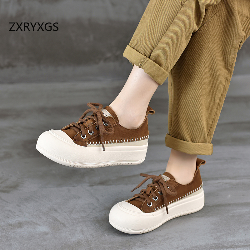 Women Shoes Size 4 In Cm - ZXRYXGS New Lace-up Premium Cowhide Leather
