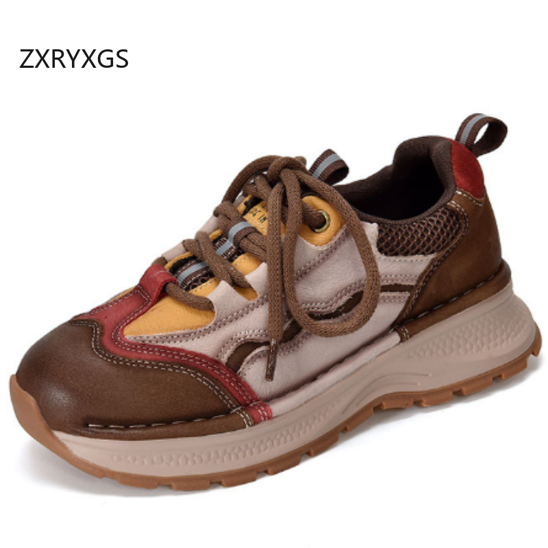 Women Shoes Size 4 In Cm - ZXRYXGS Top Cowhide Spell Colors Splicing