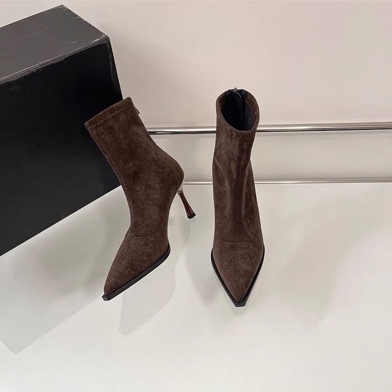Sock Boot Women - Pointed Ladies High Heel Ankle Boots