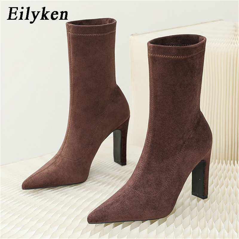 Sock Boot Women - Eilyken Winter Thick Heel Sock Flock
