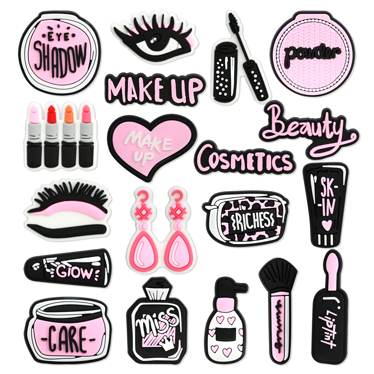 Women'S Shoes Crocs - Pink Beauty Makeup Shoe Charms for