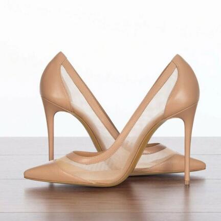 Women'S Shoes Size 12 - Sexy Nude Pink Black Suede Mesh