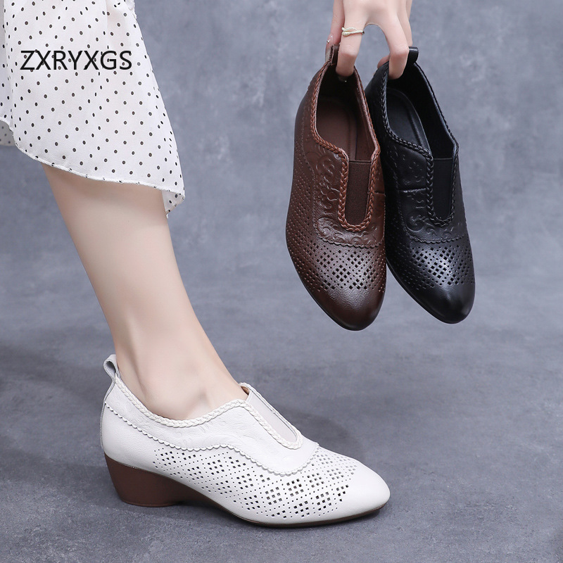 ZXRYXGS Top Layer Cowhide Holl - огляд і ціна Women Shoes Size 4 In Cm