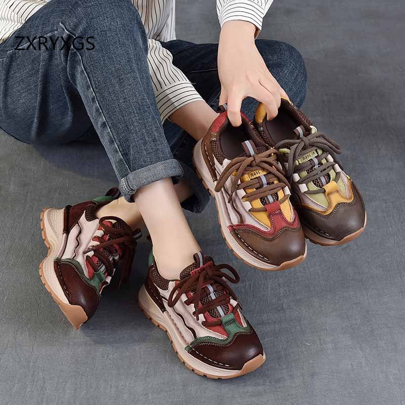 ZXRYXGS Top Cowhide Spell Colo - огляд і ціна Women Shoes Size 4 In Cm
