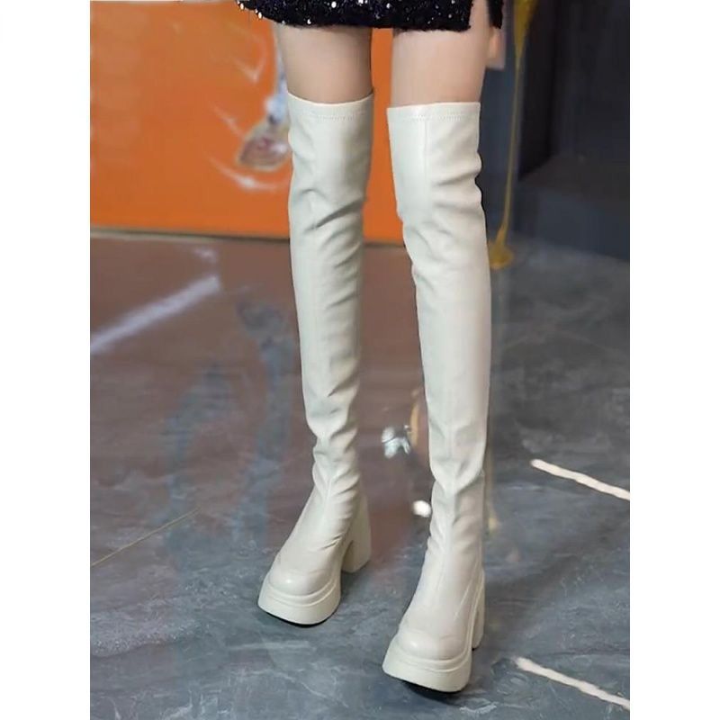 Round toe thick soled high-hee - огляд і ціна Sock Boot Women
