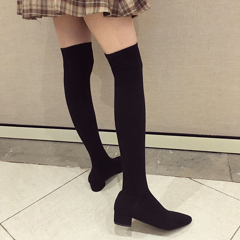 Black Low Heel Shoes Woman Str - огляд і ціна Sock Boot Women