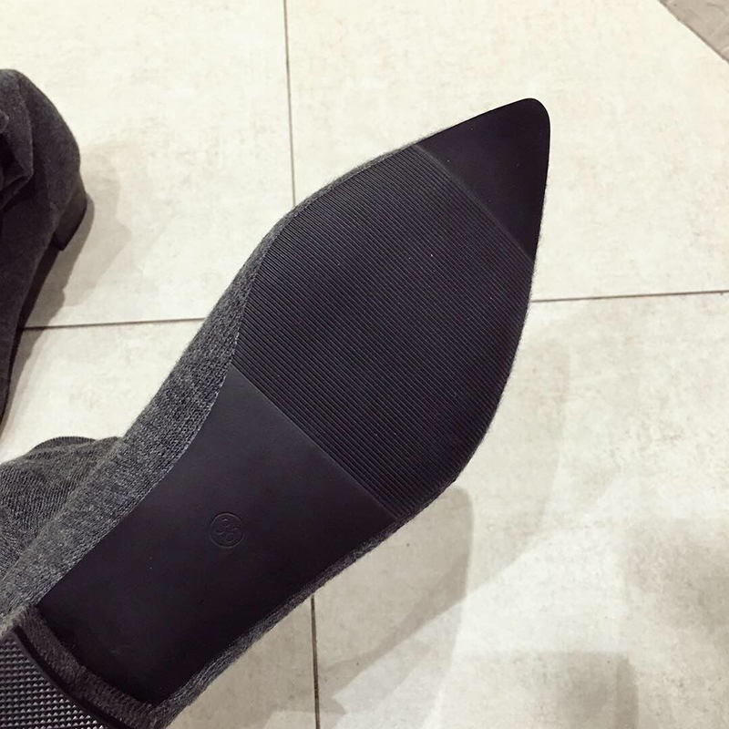 Black Low Heel Shoes Woman Str - огляд і ціна Sock Boot Women