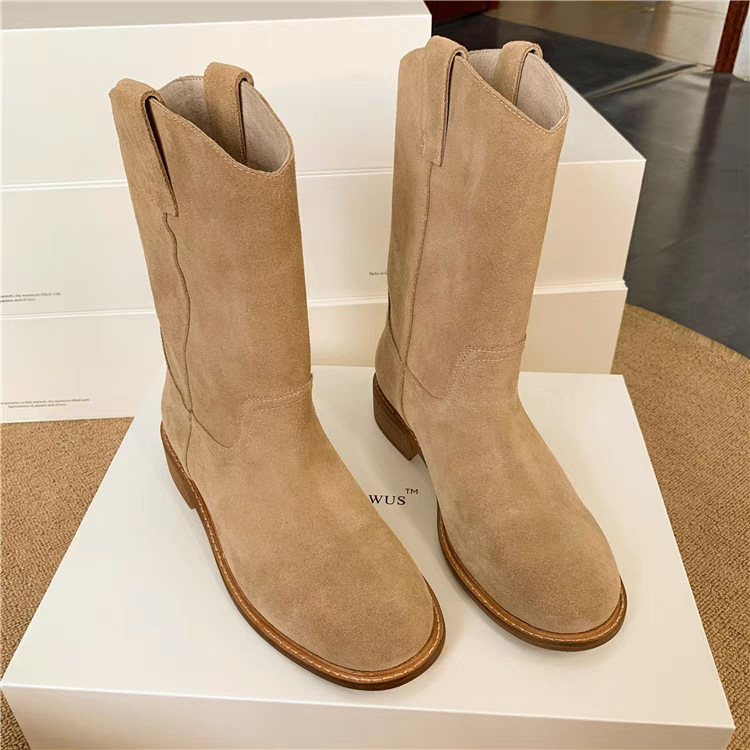 Short boots retro round toe fl - огляд і ціна Sock Boot Women