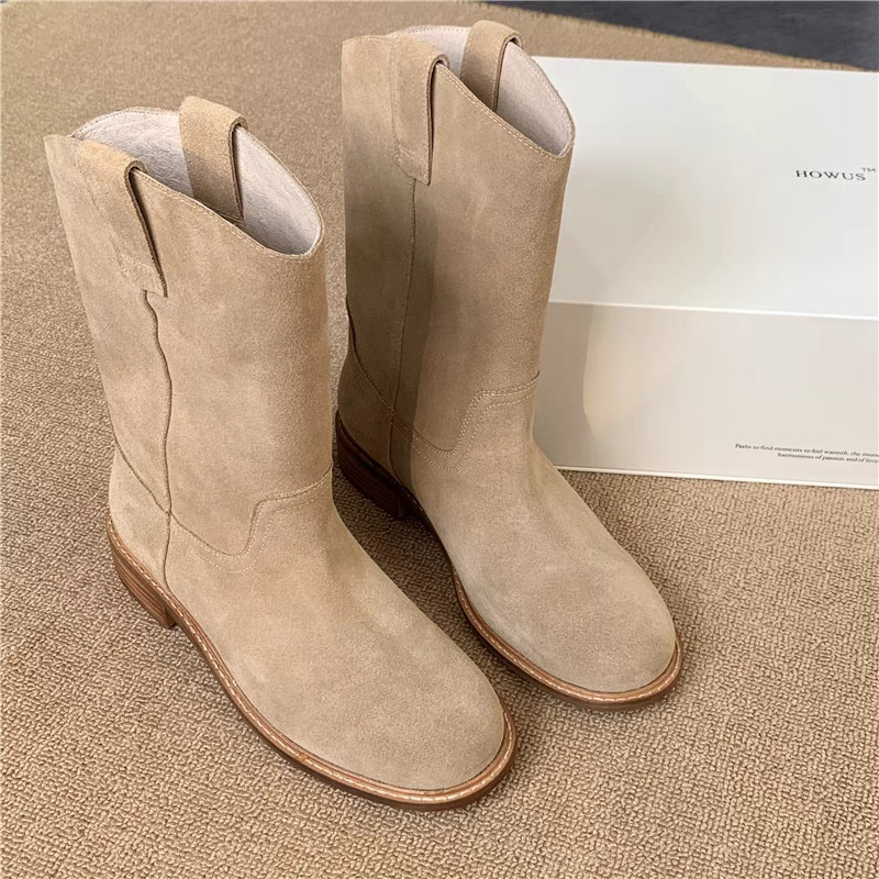 Short boots retro round toe fl - огляд і ціна Sock Boot Women