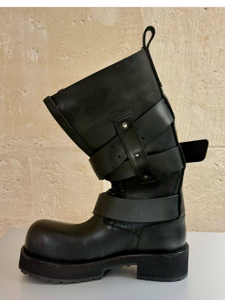 Belt Buckle Black Leather Moto - огляд і ціна Women'S Shoes Paris